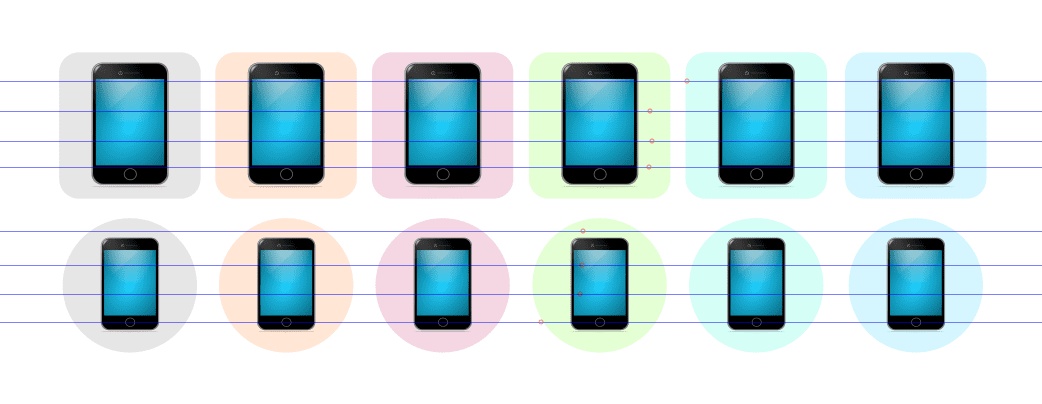 icons of smart phone with different background