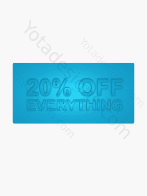 Sale 20% off blue text with blue background