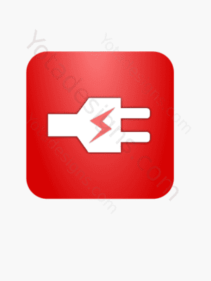 icon of white electric plug with green background