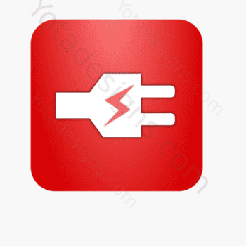 icon of white electric plug with green background