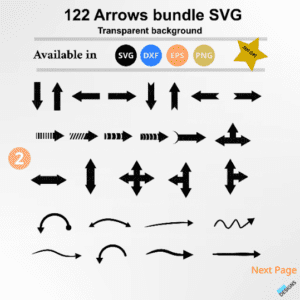 Get Creative with Our 122 SVG Arrows Bundle - Arrows Signs in Silhouette SVG Format