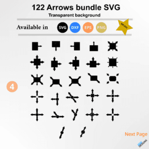 Get Creative with Our 122 SVG Arrows Bundle - Arrows Signs in Silhouette SVG Format