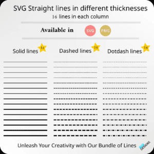 Lines SVG , Basic lines, Dotted lines, dash lines, SVG files for cricut