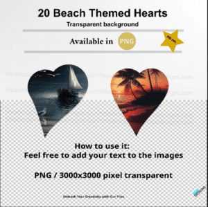 20 beach themed hearts bundle