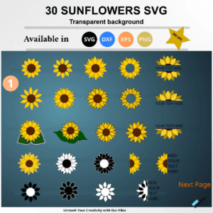 30 Sunflower SVG Bundles