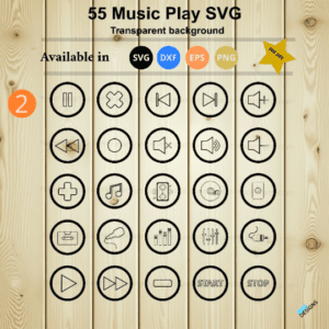 55 SVG music player Bundle, Audio control buttons