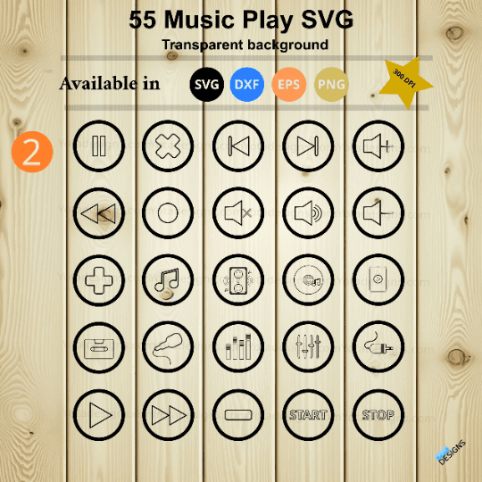 Audio Buttons Svg, Music Player Buttons Svg, Music Svg, Dxf, Png