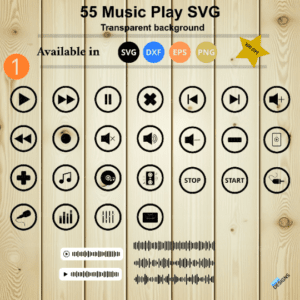 55 SVG music player Bundle, Audio control buttons
