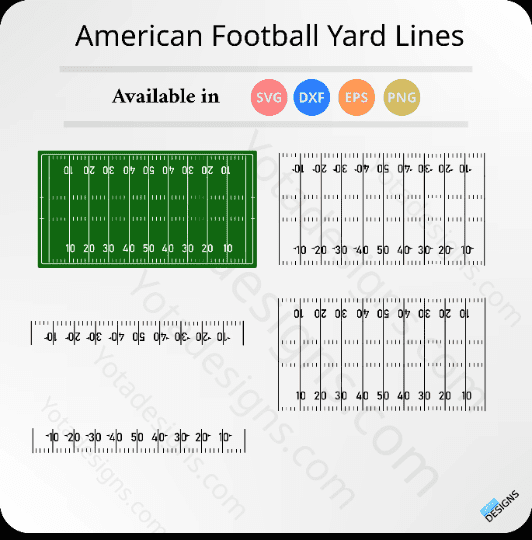 American Football Yard lines SVG cut file