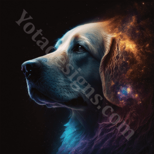 Dog: Golden Retriever High-Quality Cosmic, Galaxy Style