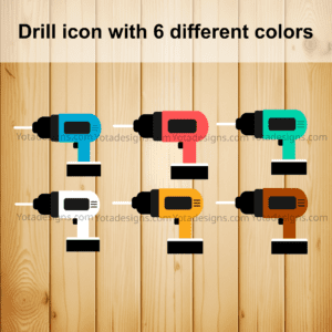 Drill icon with 6 different colors