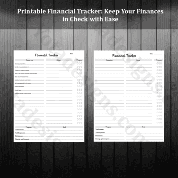Printable Financial Tracker Keep Your Finances in Check with Ease