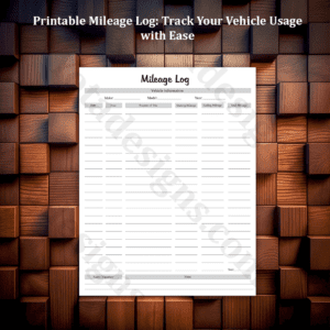 Printable Mileage Log: Track Your Vehicle Usage with Ease