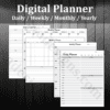 Get Organized with Digital Printable Planners - Daily, Weekly, Monthly, Yearly Bundles