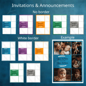 Custom Invitations and Announcements - Births, Weddings, Birthdays, Holidays, Personalized Designs horizontal
