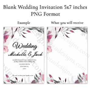 Digital Wedding Invitation Template, 5x7 Printable
