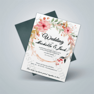Digital Wedding Invitation Template, 5x7 Printable 18