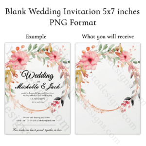 Digital Wedding Invitation Template, 5x7 Printable 18 w