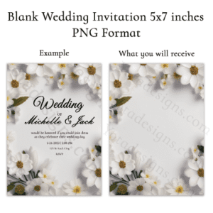 Digital Wedding Invitation Template, 5x7 Printable