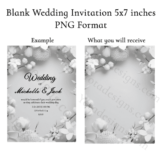 Digital Wedding Invitation Template, 5×7 Printable