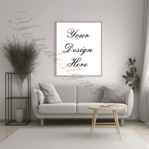 Smart Object Mockup for Living Room Decor with Frame Wall Feature Photoshop