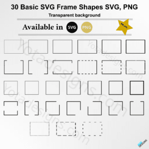 30 SVG Frame Bundle - Square, Border SVG, Rectangle Frames - SVG, PNG