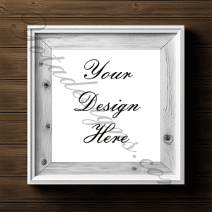 White Wooden Frame Photoshop Smart Object for Product Showcase