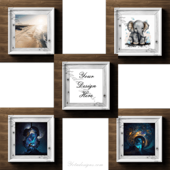 White Wooden Frame Photoshop Smart Object for Product Showcase