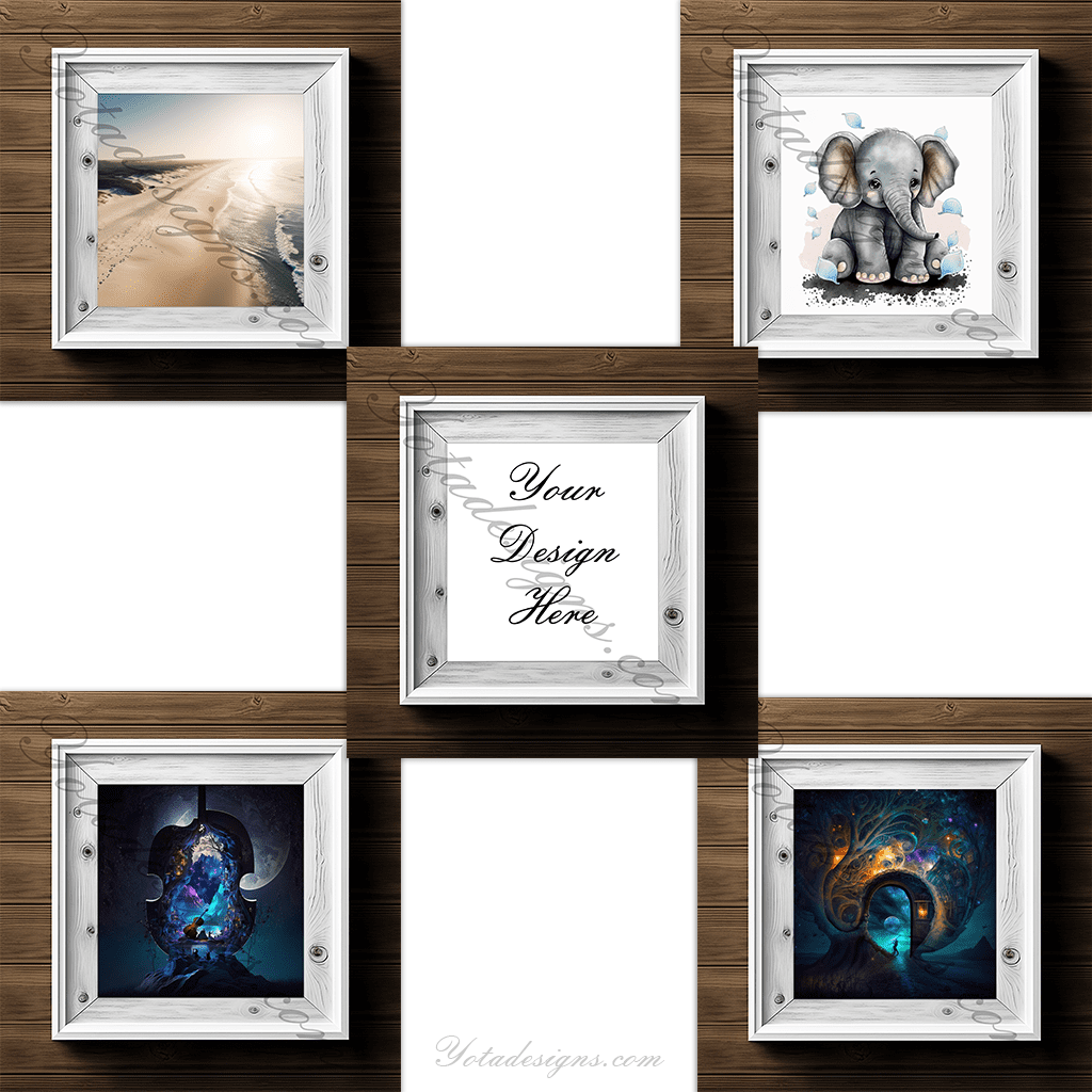 White Wooden Frame Photoshop Smart Object